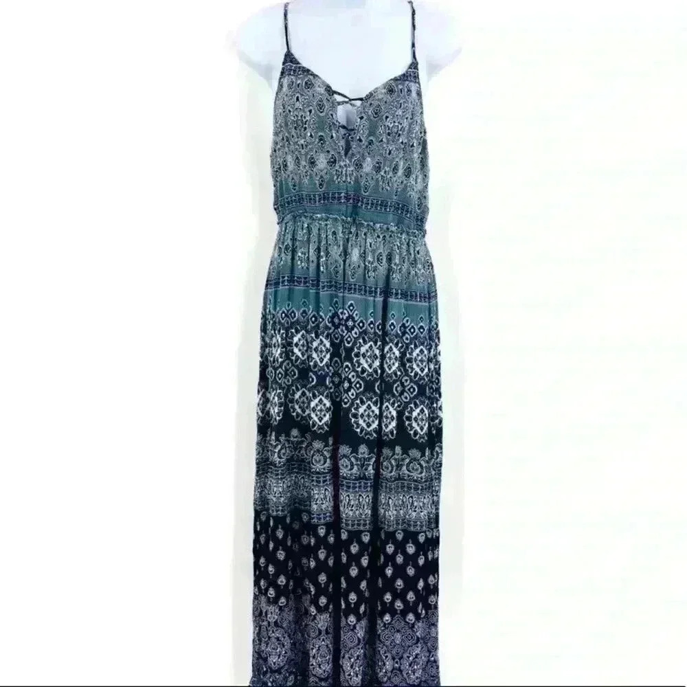Patrons of Peace Blue Paisley Maxi Dress Size M‎